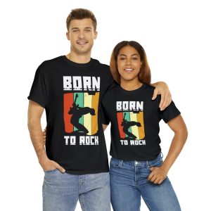 Unisex Heavy Cotton Tee - Born To Rock - Dark Mode